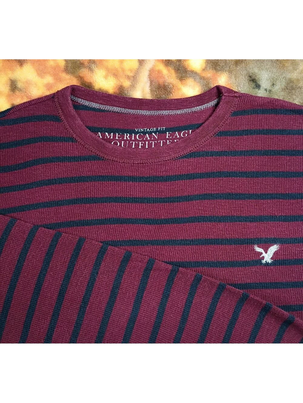 American Eagle Outfitters Vintage Fit Striped Long Sleeve Shirt Medium